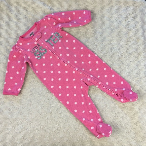 Child of Mine by Carter’s Fleece Footed Sleepers Size 3-6 Months Pink Lamb - Picture 6 of 8